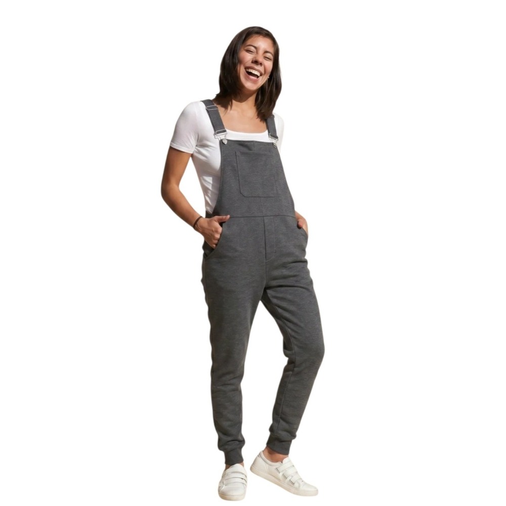 Swoveralls Sweatpant Overalls Sz L Charcoal Dark Gray Fits Womens XL Mens M